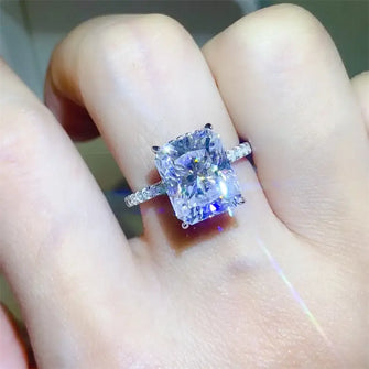 5 Carat Moissanite Zircon 925 Sterling Silver Ring Silver Rings