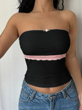Devine Lace Detail Tube Top Tanks & Camis