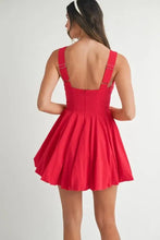MABLE Poplin Square Neckline Bubble Mini Dress Casual Dresses