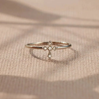 925 Sterling Silver Cross Ring Silver