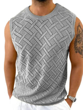 Men's Round Neck Sleeveless Eyelet Knit Top Tanks & Camis
