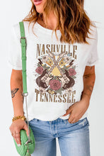 NASHVILLE TENNESSEE Cuffed Tee Shirt White