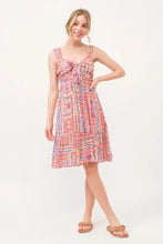 And The Why Tied Front Smocked Back Tiered Boho Printed Dress Casual Dresses