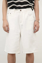 Men's Mid Rise Denim Shorts White
