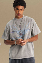 Men's Round Neck Graphic T-Shirt Gray