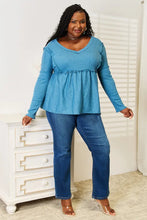 Jade By Jane Full Size Frill Trim Babydoll Blouse Woman Blouses