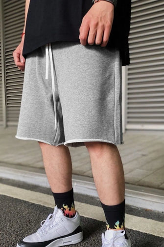 Men's Plus Size Drawstring Shorts Gray