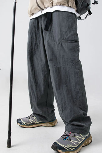 Men's Plus Size Elastic Waist Pants Dark Gray