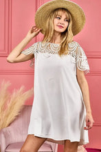 BiBi Crochet Lace Yoke Detailed Wrinkled Dress IVORY Casual Dresses