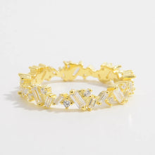 925 Sterling Silver Inlaid Zircon Ring Gold Rings