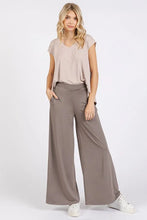 Mittoshop Yoga Air Stretch Elastic Waist Wide Leg Pants Smokey Taupe