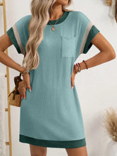 Round Neck Short Sleeve Mini Dress Casual Dresses