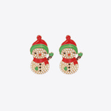 Snowman Rhinestone Alloy Earrings Multicolor One Size