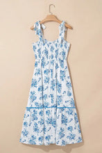 Printed Tie Shoulder Dress Casual Dresses