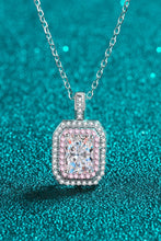 1 Carat Moissanite Geometric Pendant Chain Necklace Silver One Size