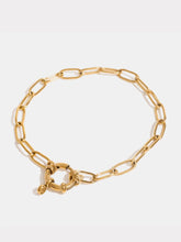 18K Gold-Plated Stainless Steel Chain Bracelet Gold One Size