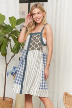 ADORA Patchwork Button Front Mini Dress