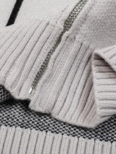 Men's Zip-Up Cardigan with Accent Stripes Cardigans