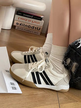 Striped Lace Up Sneakers Woman Sneakers
