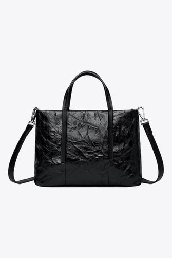 PU Leather Handbag Black One Size Handbags