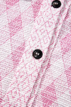 Geometric Print Textured Flap Pocket Shacket Woman Outerwear