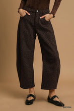 Umgee brown leopard print wide leg pants featuring a relaxed fit and soft comfortable fabric for stylish wear