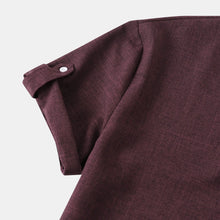 Men's Casual Mandarin Collar Short Sleeve Henley Shirt