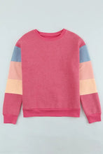 Color Block Round Neck Long Sleeve Sweatshirt Woman Sweatshirts