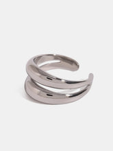 Stainless Steel Double-Layered Ring Silver One Size Fashion Jewelry