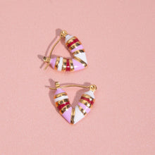 18K Gold-Plated Resin Heart Earrings