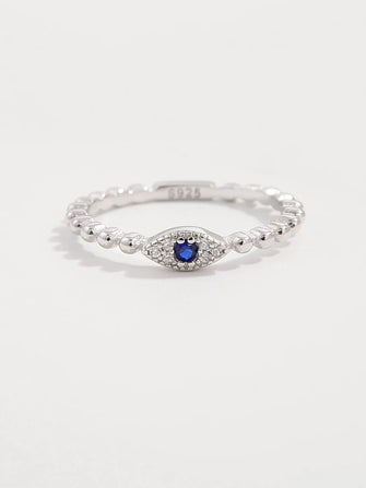 925 Sterling Silver Inlaid Zircon Ring Silver Rings