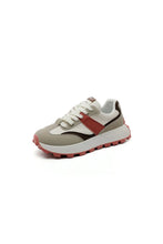 Contrast Round Toe Platform Athletic Red