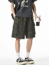 Men's Plus Size Camouflage Shorts with Pockets Green Camouflage