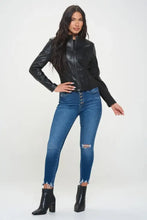 Coalition LA Zip Up Vegan Moto Jacket Woman Outerwear
