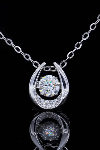 Moissanite Zircon Pendant Necklace Silver One Size Necklaces