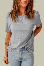 Distressed Round Neck Tee