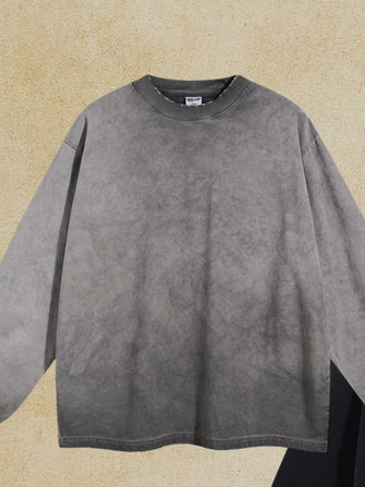 Men's Round Neck Gradient T-Shirt Gray