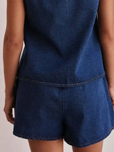 Elastic Waist Denim Shorts Denim Shorts