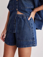 Elastic Waist Denim Shorts Denim Shorts