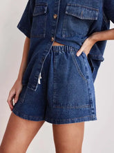 Elastic Waist Denim Shorts Denim Shorts