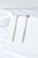 Elegant sterling silver drop earrings with pavé cubic zirconia