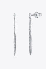 Elegant sterling silver drop earrings with diamonds and cubic zirconia