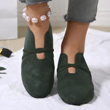 Elegant Suede Loafers in Forest Green with Bow-Knot and Round Toe Design Black Forest Woman Loafers