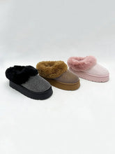 Embellished Faux Fur Platform Booties with Rhinestones and Fur Trim