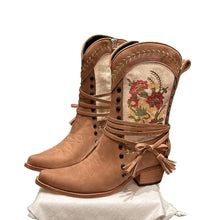 Embroidered Brown Suede Cowboy Boots for Women Woman Boots