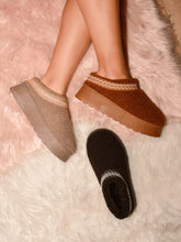 Embroidered Trim Platform Sherpa Slippers and Boots for Women