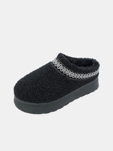 Embroidered Trim Platform Sherpa Slippers and Boots for Women