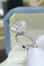 Pear-Shaped Carat Moissanite Sterling Silver Pavé Engagement Ring