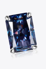 Emerald-cut 1 carat rectangle moissanite sterling silver earrings in matching box