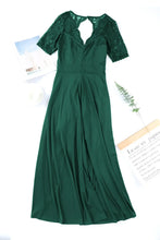 Emerald Green High Low Evening Dress with Lace Bodice